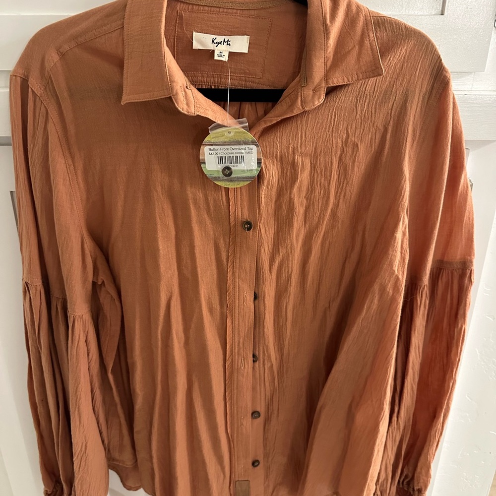 Chocolate Moose Button Front Top